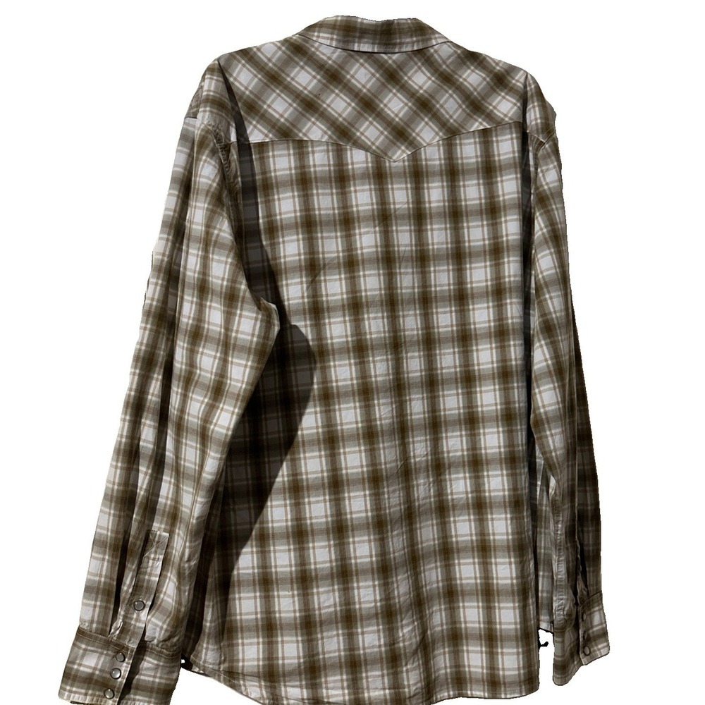 Tecovas Peral Snap Western Shirt Men's XXL Brown and Netural Plaid - Picture 2 of 9